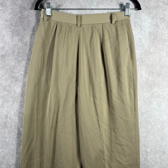 Alex Garfield Sydney Trousers Dress Pants Women 6 Beige Tapered Pleated Textured - Picture 4 of 10